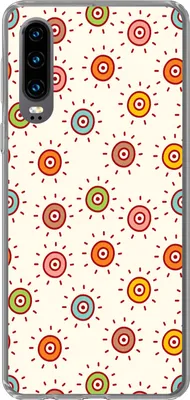 Produktbild von MuchoWow® Handyhülle Schutzhülle Hülle für Telefoonhoesje Huawei P30 Muster - Sonne - Punkte - Mädchen - Kinder - Kinder Silikon Softcase Handy Hülle - Kartenbesitzer