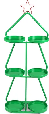 Obrázek produktu pro Třípatrový kovový stojan na rostliny - design vánočního stromku