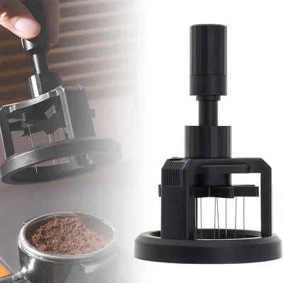 Produktbild von 58mm Espresso Distributor Nadel, verstellbarer Espresso Tampfer, Kaffee-Streuer & Tamper für präzises Espresso-Pulver-Management, Barista-Werkzeug