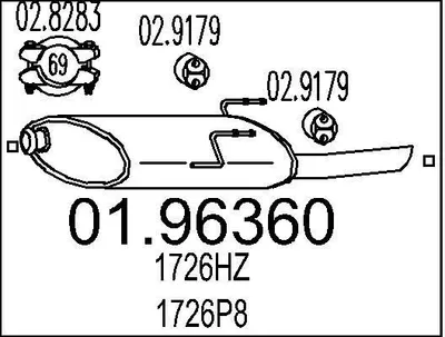 Produktbild von MTS 01.96360 Endschalldämpfer passend für PEUGEOT 406 (8B) Auspuff