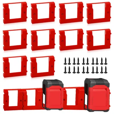 10er-Set Akku-Dockhalter für Power X-Change 18 V, ABS, rot