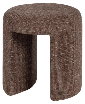 Produktbild von Charlie Gepolsterter Hocker Grob Gewebtes Stoff Rosa