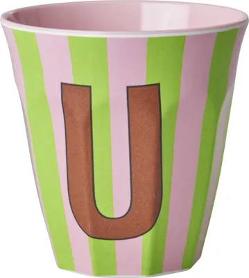 Produktbild von Rice Becher - ROSA/GRÜN - Buchstabe U