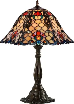 Produktbild von Casa Padrino Tiffany Tischleuchte Mehrfarbig Ø 44,5 x H. 61 cm - Handgefertigte Luxus Tischlampe aus zahlreichen Glas Mosaik Stücken