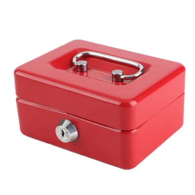 Zdjęcie produktu dla Cash Box with Money Tray,Storage Safe Lock Box,Locking Cash Box,Money Box with Cash Tray,Money Saving Organizer,Cash Drawer