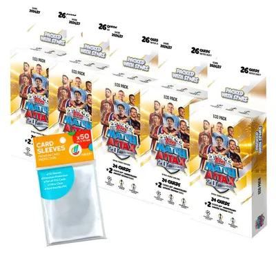 Image de Lot comprenant des cartes de collection UCC Match Attax Champions League 2026/27 : 5 paquets éco + pochettes de collection exclusives