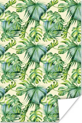 Produktbild von MuchoWow® Poster Jahrgang - Muster - Monstera 20x30 cm - Papierdruck