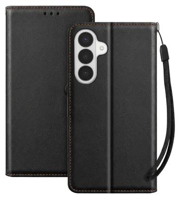 Image de Avizar, étui portefeuille pour Galaxy S26 avec dragonne et support vidéo, noir