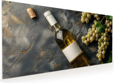Produktbild von Küchenrückwand Spritzschutz Glas mit Motiv Weintrauben mit Wein 40 x 40 cm