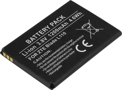 Productafbeelding van Avizar, vervangaccu voor ZTE Blade L110, 3,8 V, 1200 mAh, Li-Ion, zwart