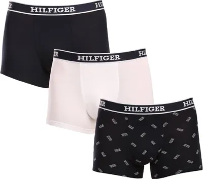 Produktbild von Herren-Boxershorts TH TOMMY HILFIGER Packung mit 3 Stück sichtbare elastische elastische Baumwollunterwäsche Artikel UM0UM03284, XL - Waist cm 98-103 /  Waist inch 38.5-40.5, Cotone 95%,Elasthan 5%