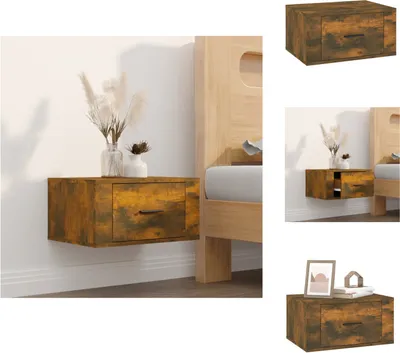 Immagine prodotto di vidaXL Comodino da parete in rovere fumé 50x36x25 cm - Comodini