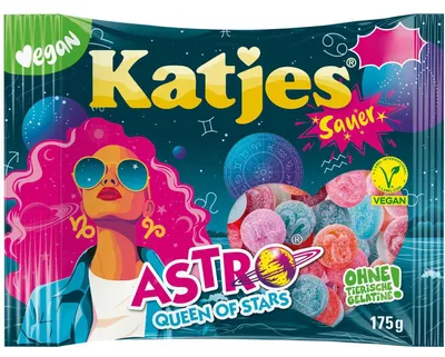 Produktbild von Katjes Astro Queen of Stars Sauer 175g