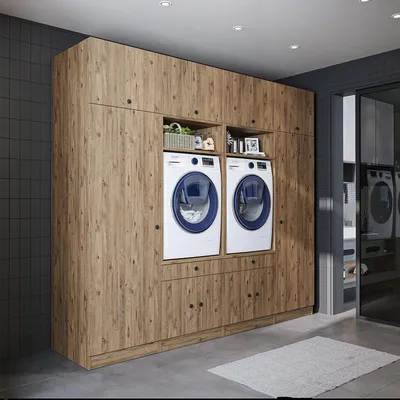 Immagine prodotto di Roomart SERIE 1 Mobile da incasso per lavatrice, larghezza 254 cm, rovere