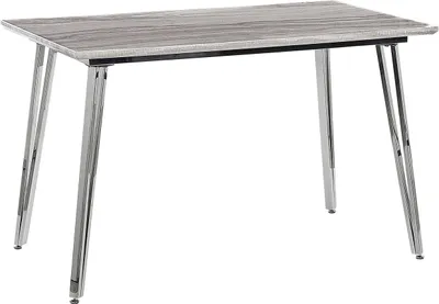 Produktbild von BELIANI Esstisch Rechteckige Tischplatte in Marmor Optik 120 x 70 cm Eisenbeine in Silber mit Schutzkappen Modern Esszimmer Küche
