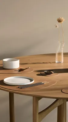 Produktbild von LIND DNA Tischset L Nupo 2-er Set, Farbe:Light Grey, Form:Curve
