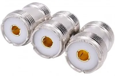 Image de Adaptateur coaxial UHF femelle, lot de 3, SO-239 double femelle