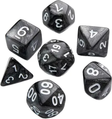 Produktbild von Gamegenic Moon Rpg Würfel 7 Stücke Silber  Silber One Size