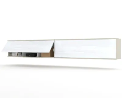 Produktbild von TV-Lowboard Fernsehschrank SIMPLY DUO UP HÄNGEND Cashmere/Weiß Hochglanz 200cm