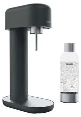 Produktbild von Mysoda Ruby 2,Design- Wassersprudler (Black/Silver) mit 1L Flasche