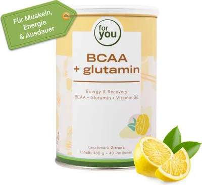 Produktbild von for you BCAA + Glutamin Energy & Recovery - Zitrone