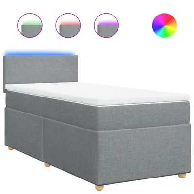 Produktbild von vidaXL Boxspringbett mit Matratze Hellgrau 80x200 cm Stoff