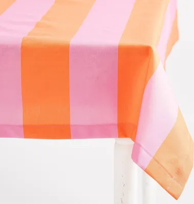 Produktbild von Tischdecke Streifen orange pink in versch. Größen von SCHÖNER LEBEN. Größe 80x80cm
