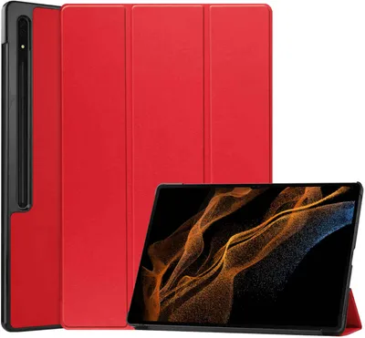 Obrázok produktu pre Pre Samsung Galaxy Tab S8 Ultra 3folt Wake UP Smart Cover Red Puzdro na tablet