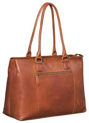 Produktbild von Benthill Damen Tasche aus Echt-Leder - Shopper aus Rindsleder - Handtasche mit Reißverschluss - Schultertasche / Ledertasche - Vintage Umhängetasche