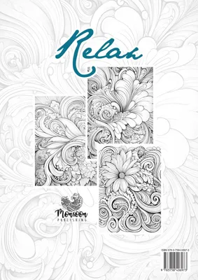 Produktbild von Malbuch mit Pflanzenmotiven im Zentangle-Stil für Kunsttherapie und Stressabbau