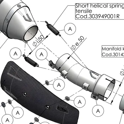 Produktbild von Endschalldämpfer LeoVince Auspuff-Ersatzteil 10057 / 10058 / 10401, Ø 50mm 270mm, rechts