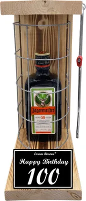 Produktbild von Jägermeister - 100 Happy Birthday - Eiserne Reserve Gitterkäfig Bier Geschenk 100. Geburtstag