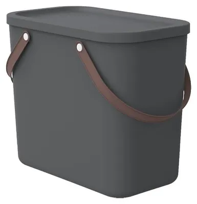 Produktbild von Rotho Aufbewahrungsbox mit Deckel 25L Albula - Kunststoffbox 40 x 23,5 x 34 cm - Stapelbox mit bequemen Griffen - Regalbox aus robustem Kunststoff