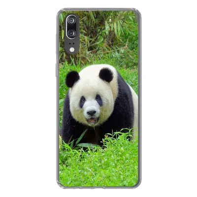 Produktbild von MuchoWow® Handyhülle Schutzhülle Hülle für Huawei P20 Panda - Gras - Tier Silikon Softcase Handy Hülle - Hardcover