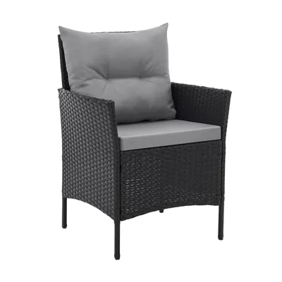 Produktbild von SVITA DALLAS Polyrattan Gartenmöbel Set 4-teilig 2 Sessel Sofa Tisch Inkl. Auflagen Schwarz