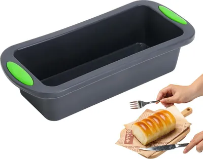 Produktbild von Rechteckige Silikonbackform mit Antihaftbeschichtung für Kuchen und Brot (278 x 12 x 62 cm) - dunkelgrau - Backform Küche - Backzubehör - Backwerkzeug