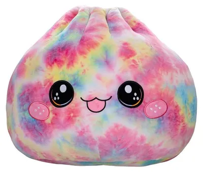 Image de Peluche géante "Take Me Home" Kawaii, en forme de ravioli arc-en-ciel