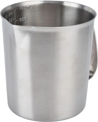 Image de Tasse à mesurer en acier inoxydable 304 résistant à la corrosion Tasse à café, lait et mousse avec échelle pour les cafés à domicile (700ML)
