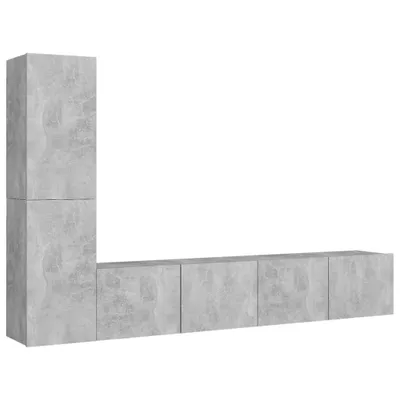 Produktbild von 4-tlg. TV-Schrank-Set Betongrau Holzwerkstoff