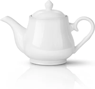 Imagen del producto de Tetera de porcelana 24 oz, con tapa y colador, para 2 a 3 tazas, ideal para preparar té