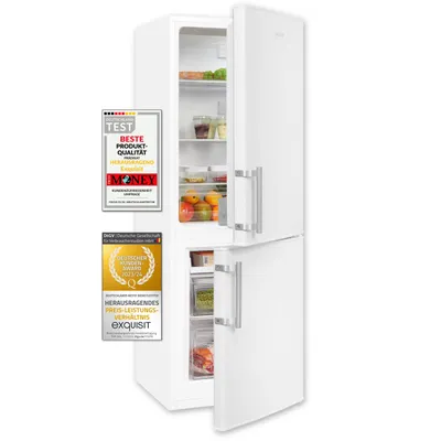 Produktbild von Exquisit Kühl-Gefrierkombination KGC233-60-HE-040D weiss | 173 l Nutzinhalt | Weiß