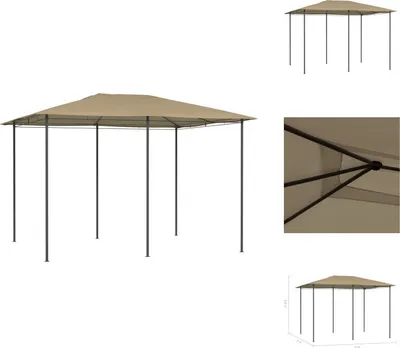 Zdjęcie produktu dla vidaXL Pavillon 3x4x2,6 m Taupe 160 g/m² - Pavillons & Partyzelte
