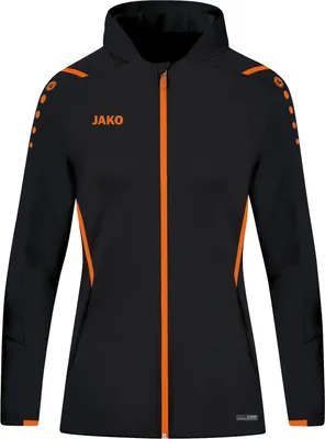 Produktbild von JAKO Damen Kapuzenjacke Challenge, Farbe:schwarz/neonorange, Größe:34