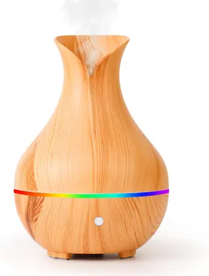 Produktbild von Aroma Diffuser 150ml, Ultraschall Diffuser für ätherische Öle mit 7 Farben LED Licht, leiser Aroma Luftbefeuchter für Schlafzimmer, Büro und Yoga
