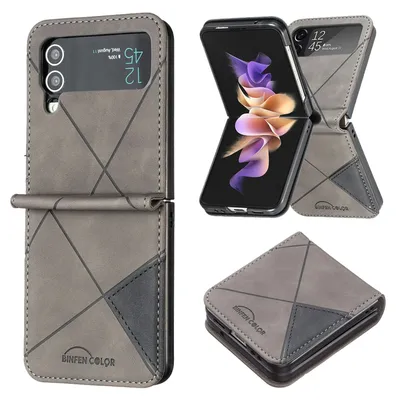 Image de Coque de protection pour Samsung Galaxy Z Flip4 5G, étui transparent, couleur : gris