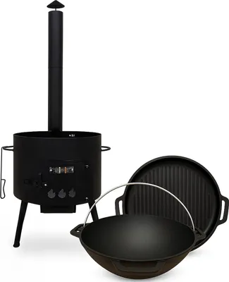 Produktbild von Utschak Ø40cm Kasan 12L mit Grilldeckel aus Gusseisen