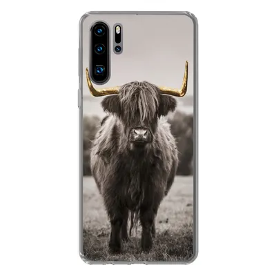 Produktbild von MuchoWow® Handyhülle Schutzhülle Hülle für Huawei P30 Pro Schottischer Highlander - Gold - Hörner Silikon Softcase Handy Hülle - Schutzdeckel