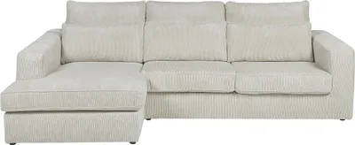 Produktbild von Linkes Ecksofa aus beigefarbenem Cord – MONDOVI