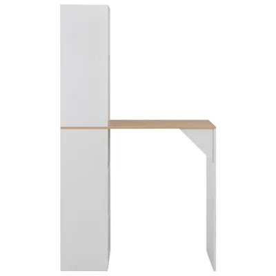 Produktbild von vidaXL Bartisch mit Schrank Weiß 115x59x200 cm