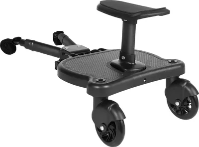 Immagine prodotto di Piattaforma per passeggino 2-in-1: pedana con sedile - Adattatore universale - Per stare in piedi o seduti - Fino a 25 kg - Adatto a bambini dai 3 ai 6 anni - Colore: nero